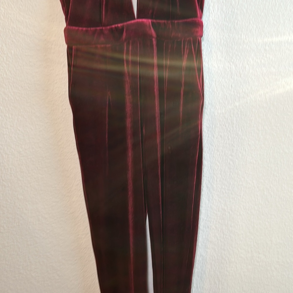 Do+Be | "Spin Me Round" Burgundy Velvet Jumpsuit | Small - Picture 5 of 10